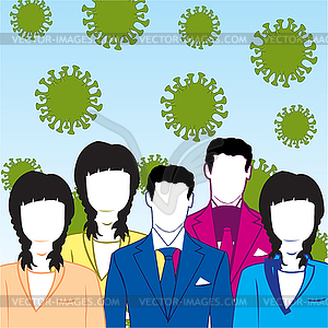 Epidemic coronavirus and much people of mans and - vector image