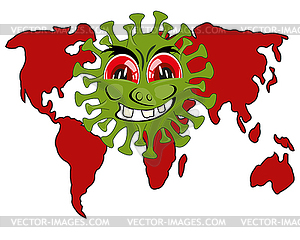 Infection coronavirus and card of world cartoon - royalty-free vector image