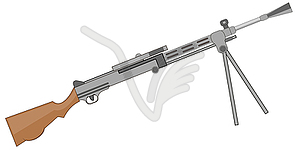 Soviet machine gun is insulated - vector image