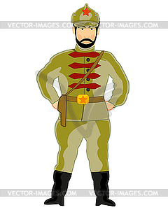Солдат в форме красной армии - векторный клипарт