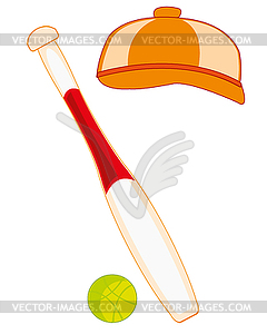 Baseball bit with ball and headdress cap - vector clipart