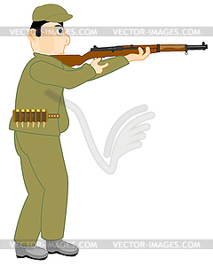 Man with weapon is insulated - vector image