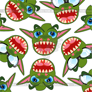 Cartoon of head of toothy crock decorative pattern - vector clip art