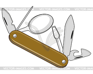 Folding knife is insulated - vector clipart