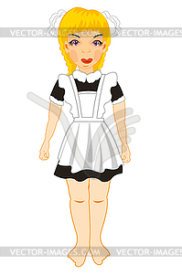 Girl in school form is insulated - vector clipart / vector image