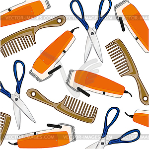 Accessories for haircut hair decorative pattern - vector clipart