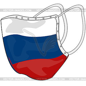 Defensive medical mask with flag of Russia - vector clipart