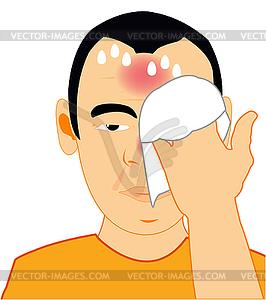 Man by sick flu - royalty-free vector clipart