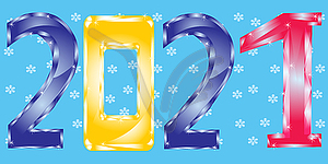 Colour decorative numerals approaching holiday new - vector image