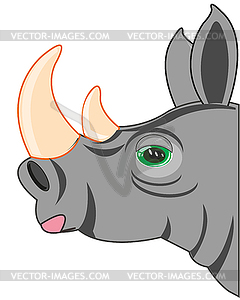 Portrait animal rhinoceros is insulated - vector clipart