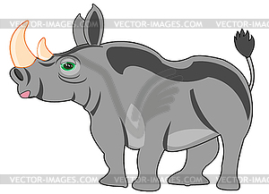 African animal rhinoceros type of side - vector clipart