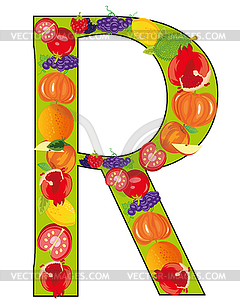 Letter R of fruit is insulated - vector clipart