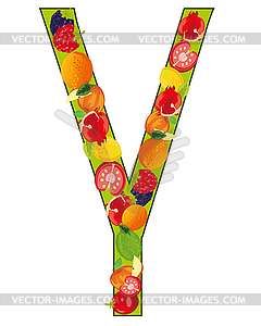 Decorative letter Y fruit is insulated - vector clipart