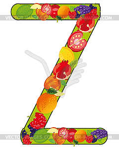 Decorative letter Z fruit is insulated - vector image