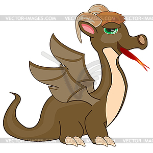 Mystic animal dragon cartoon with wing - vector EPS clipart