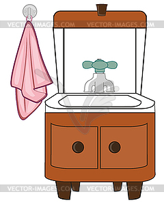 Washstand and towel is insulated - vector image