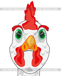 Pets hen portrait heads cartoon - vector clip art