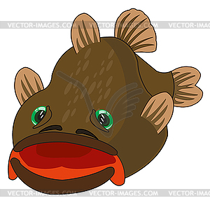 Cartoon of big fish is insulated - vector image