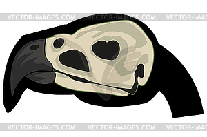 Skull in head of bird - vector clipart