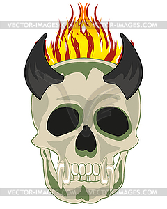 Skull of crock with horn and fang - vector EPS clipart