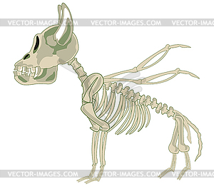 Скелет фантастического черепка с крылом и рогом - изображение в векторе / векторный клипарт