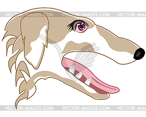 Mug of dog of sort greyhound type of side - vector EPS clipart