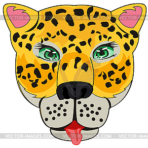 Портрет животного леопарда изолирован - векторное изображение