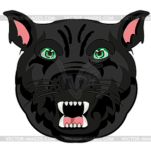 Blackenning panther portrait is insulated - vector image