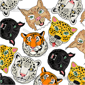 Portraits ravenous animal family cat decorative - vector clip art