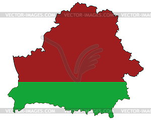 State Belarus card in colour of national flag - vector EPS clipart