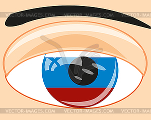 Eye in colour of flag to Russia - vector clip art