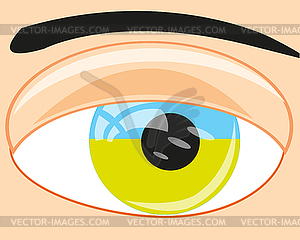 Eye of person and pupil of an eye flag Ukraines - vector clipart