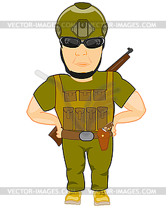 Modern soldier is insulated - vector image