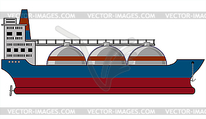 Nave of tanker carrying liquefied gas - vector image