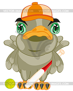 Cartoon of bird baseball - vector clipart