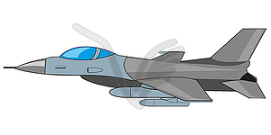 Combat american plane fighter f - 16 s - vector clipart