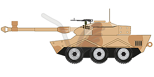 Modern weapon to armies to france tank on wheel - vector clip art