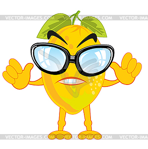 Comic fruit lemon is insulated - vector image