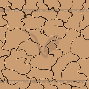Dry crackinged ground decorative seamless pattern o - vector image
