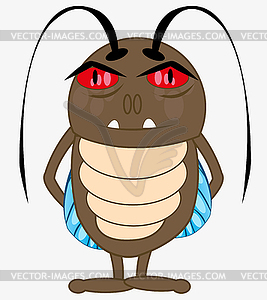Cartoon small insect cockroach - vector clip art