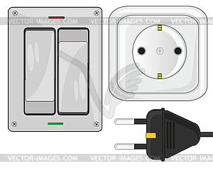 Штепсельная вилка для электрических приборов электрическая вилка и - изображение в векторе