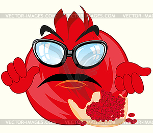 Fruit garnet cartoon is insulated - vector clip art