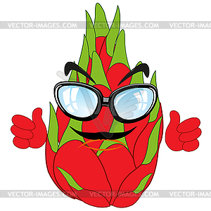 Мультяшный об экзотических фруктах dragon fruit - векторный рисунок