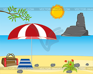 Sand beach ashore warm tropical epidemic deathes - vector clipart