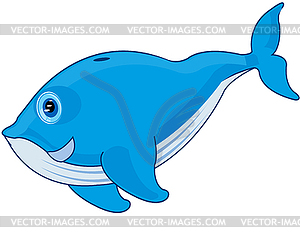 Sea mammal whale is insulated - color vector clipart