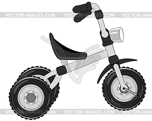 Three-wheeled baby bicycle - vector clipart