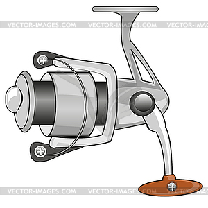 Рыболовная катушка для удочки - векторное изображение клипарта