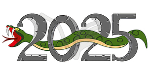 Approaching new year green snake - vector clipart