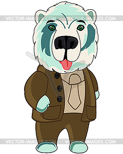 Bear in suit is insulated - stock vector clipart