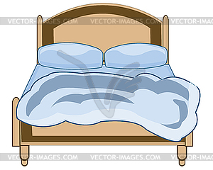 Double bed is insulated - vector clip art